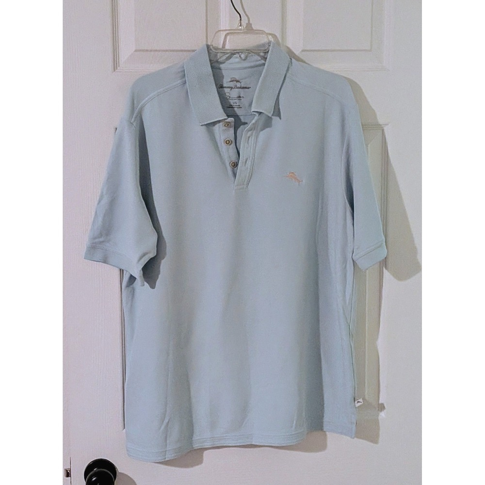 Tommy Bahama Men's Emfielder‎ 2.0 Polo Shirt Light Blue Large Casual Golf NWOT